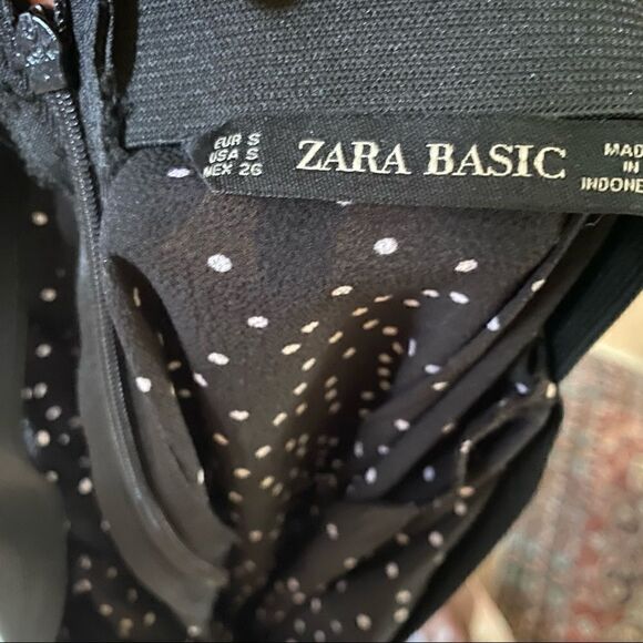 Zara Basic Polka Dot Midi Ruched Skirt Size S - Picture 11 of 12